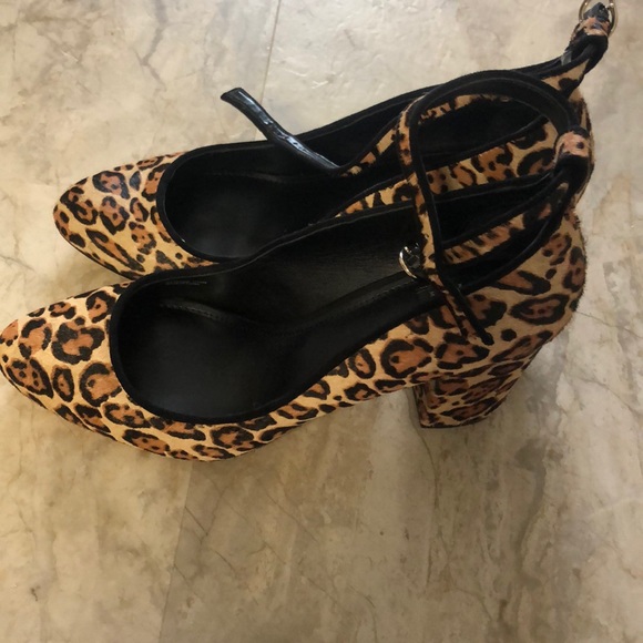 Leopard Printed Haircalf Chunky Heels Size 9 - Picture 2 of 8